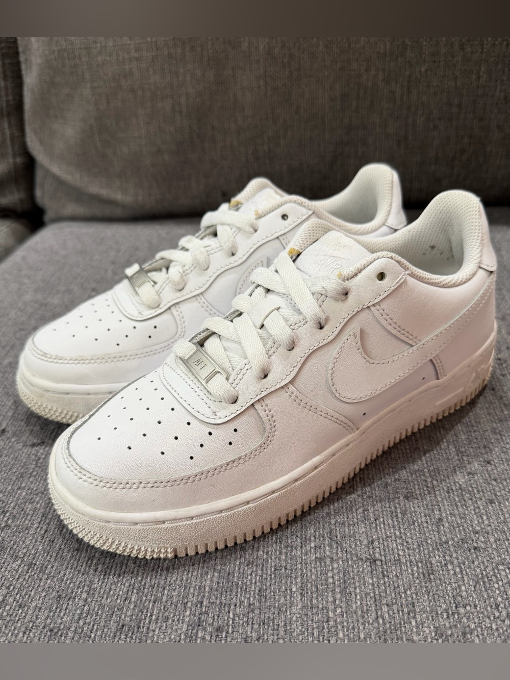 Nike Air Force 1 Low DH2920-111 2023 White Leather Sneakers 4.5Y Running Shoes - Picture 2 of 15